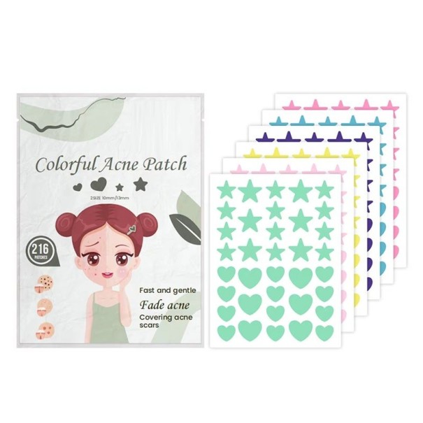 Adhesive Acne Patches 216 pcs (36 × 6) Waterproof Spot Concealer for 8–12 Hours Skin Care Face 1