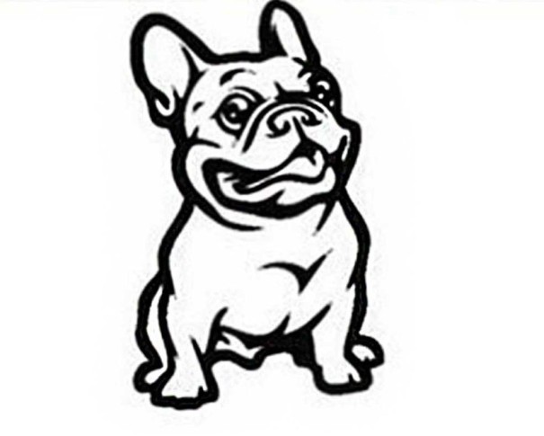 Adhesivo para coche con forma de bulldog francés negro