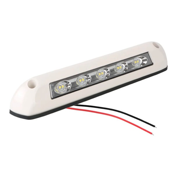 Αδιάβροχο LED φως 12V/24V 8W για τροχόσπιτο, αυτοκινούμενο, τρέιλερ, σκάφος, τέντα, βεράντα IP67 λευκό φως 6000K ABS πλαστικό 10 LED λευκό