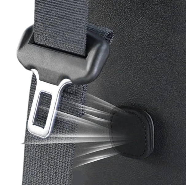 Adjustable Magnetic Car Seat Belt Clips with Suede Surface 4 × 4 cm Stabiliser Holder black