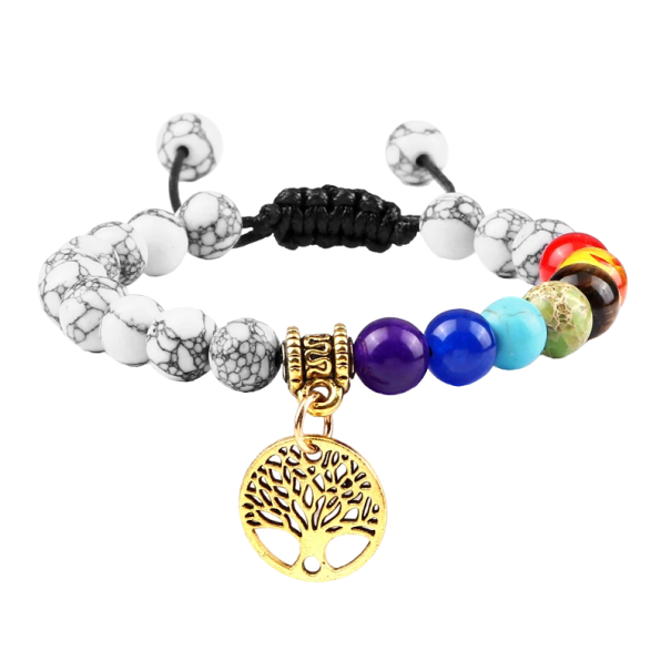 Adjustable Seven Chakra Bracelet Z261 gold
