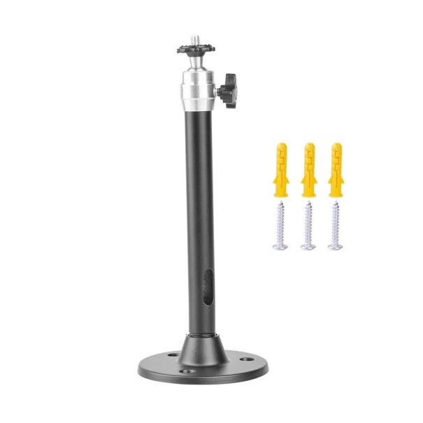 Adjustable Stand 21 cm with 360° Rotation Metal Projector and Camera Holder with Mounting Base Tube Diameter 2 cm Load Capacity up to 1 kg black