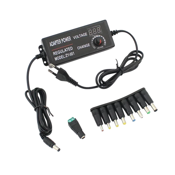 Adjustable Switching Power Supply AC 110–220V to DC 3–24V 9W 72W with 9 Connectors of Various Sizes and 200 cm Cable 1
