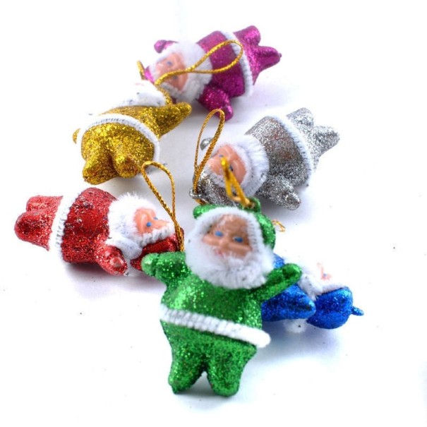 Adorno colgante Papá Noel 6 uds. multicolor