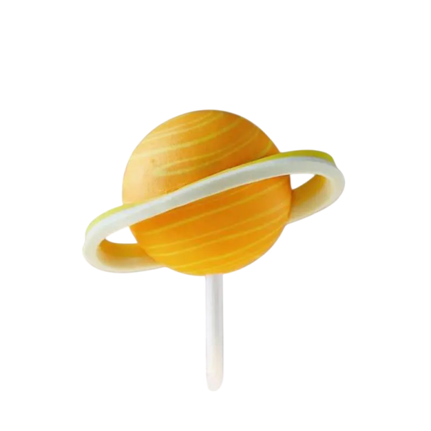 Adorno decorativo para tarta con forma de planeta. Colorida decoración espacial realizada en látex con el motivo que elijas. amarillo Adorno decorativo para tarta con forma de planeta. Colorida decoración espacial realizada en látex con el motivo que elijas. amarillo