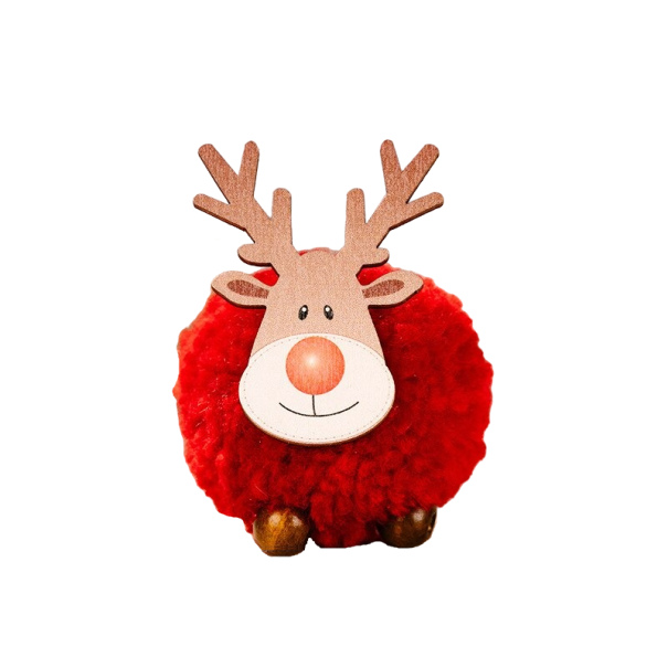 Adorno navideño colgante reno 8 x 6 cm rojo