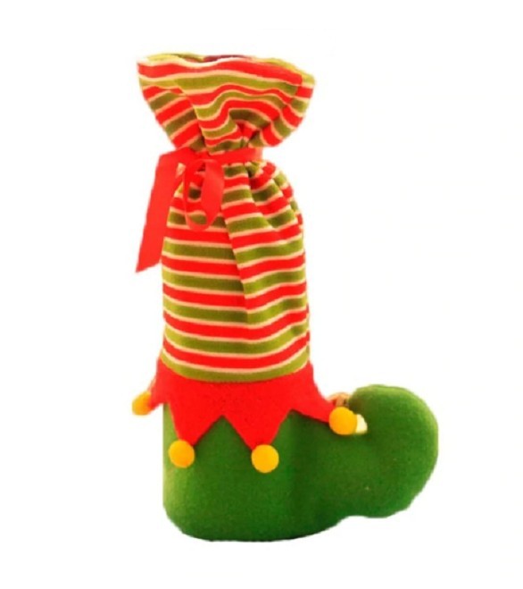 Adorno navideño para botella en forma de zapato J1637 naranja