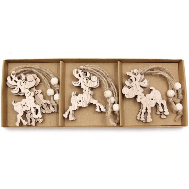 Adornos navideños de madera 12 piezas C591 13