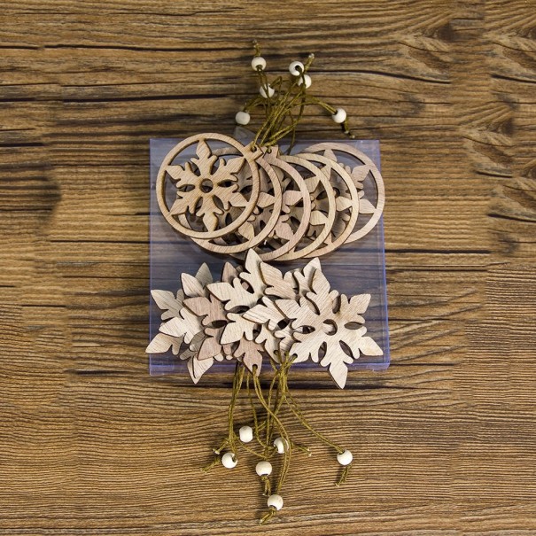 Adornos navideños de madera 12 uds. 4
