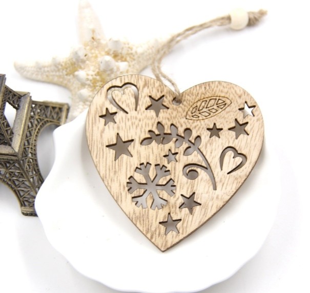 Adornos navideños de madera 3 piezas 14