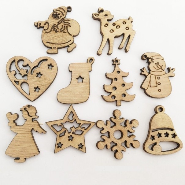 Adornos navideños de madera 50 uds. 5