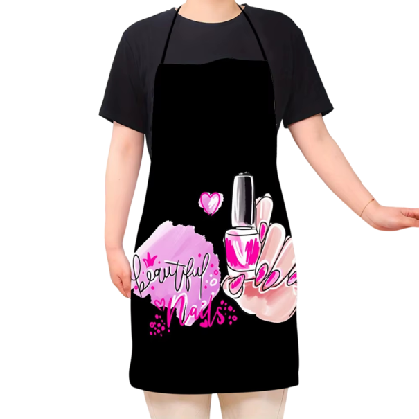 Adult Apron 50x75 cm Sleeveless Neck Tie Nail Design Creative Protection Kitchen Cooking Cosmetics Painting Nail Polish 1