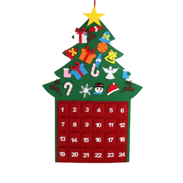 Adventní kalendář vánoční stromeček 100 x 67,5 cm 1
