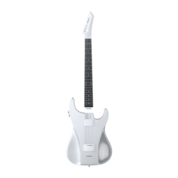 AeroBand guitarra eléctrica sem dor com cordas de silicone Adequada para iniciantes Treino sem dor nos dedos Instrumento musical moderno branco