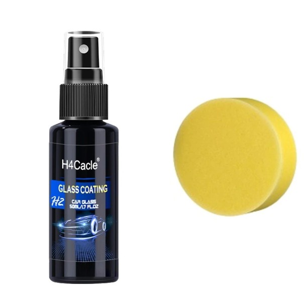 Aérosol imperméable pour pare-brise contre la pluie 50 ml revêtement hydrophobe bouteille noire avec éponge jaune pour protection du verre 1