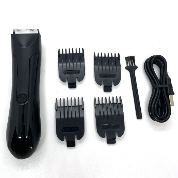 Afeitadora eléctrica para hombres, recortadora de cabello y barba profesional con luz LED, afeitadora corporal inalámbrica resistente al agua IPX7 1