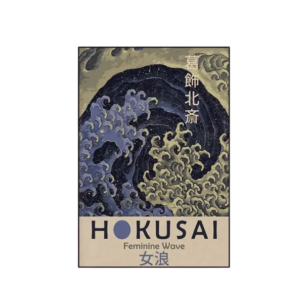 Affiche Femme Vague 40x60 cm Art Japonais Impression Vintage Sans Cadre Décoration Murale Chambre d’amis Maison Bar Café Peinture Intérieure 1