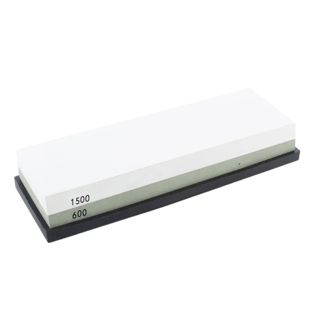 Affilatore doppio per coltelli 600/1500 grit in corindone bianco con base antiscivolo, pietra per affilare coltelli da cucina, attrezzi e strumenti 1