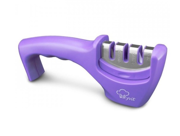Affilatore per coltelli a tre fasi viola