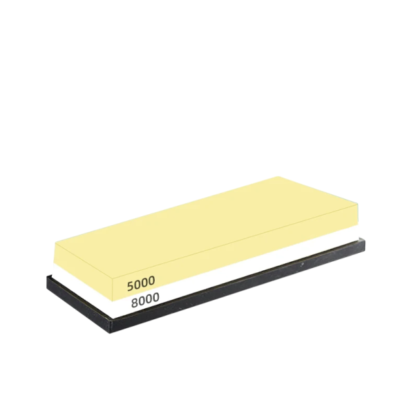 Afiador de Facas Duplo Lado 5000/8000 grit em Corindo Branco com Base Antiderrapante Pedra de Afiar para Polimento de Lâminas e Afiamento Fino 1