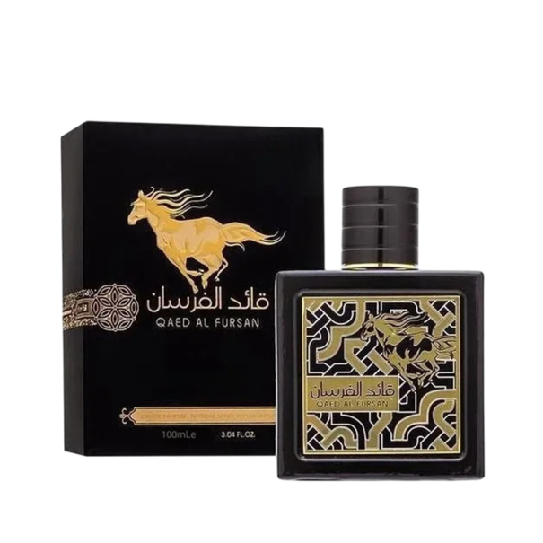 Água de perfumação para homem Qaed Al Fursan 100ml Fragrância oriental luxuosa Aroma duradouro Frasco elegante Perfume árabe para homens 1