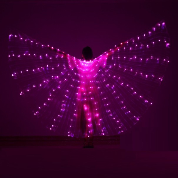 Ailes LED pour danse orientale pour enfants rose foncé