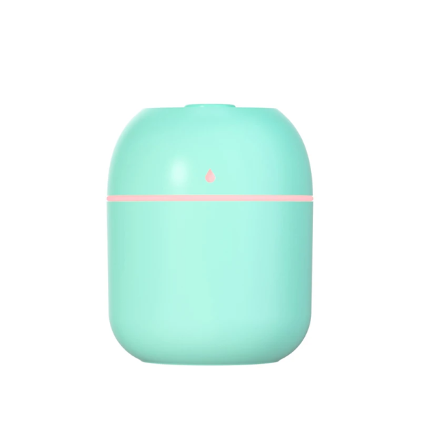 Air Humidifier 220 ml Fine Mist Sprayer Mini Aroma Diffuser 8 x 8 x 10 cm Silent Operation 4 Hours Duration green
