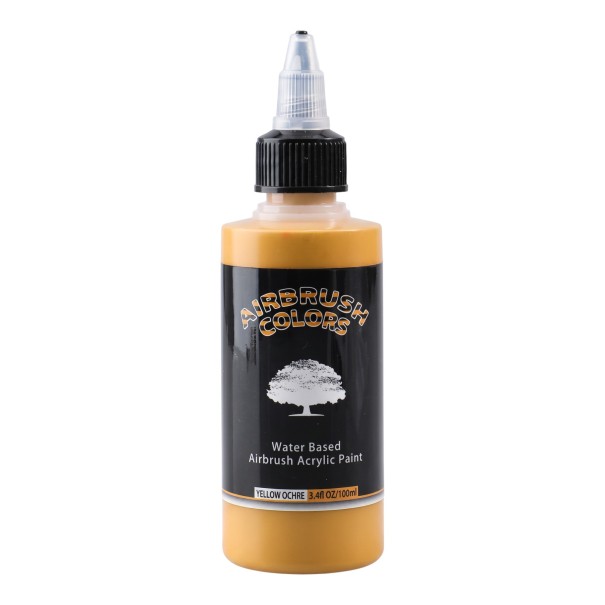 Airbrush barva 100 ml Akryl na vodní bázi připravený ke stříkání bez ředění Rychleschnoucí a voděodolná Pro modely textil boty i dřevo okrová