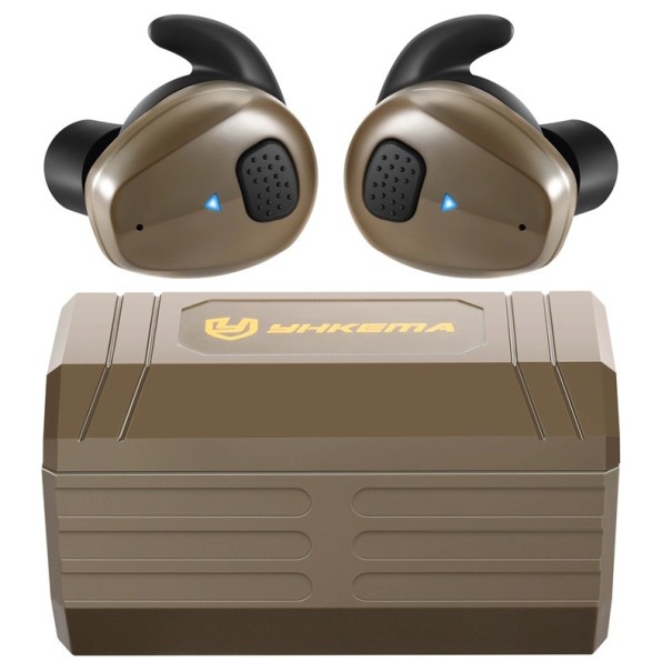 Airsoft trådløse ørekopper YHKEMA EB10 Bluetooth elektronisk høreværn støjisolering NRR22 batterilevetid 8-13 timer powerbank lysebrun