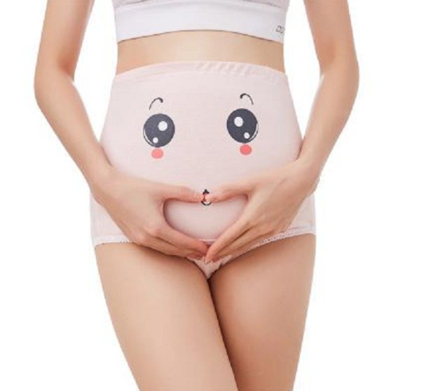 Äitiysalushousut vatsan yli vaaleanpunainen XL