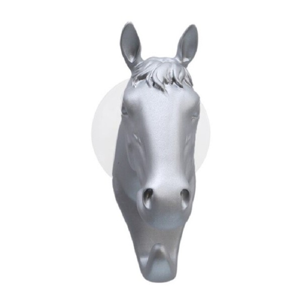 Akasztó ló alakú tapadókoronggal ezüst