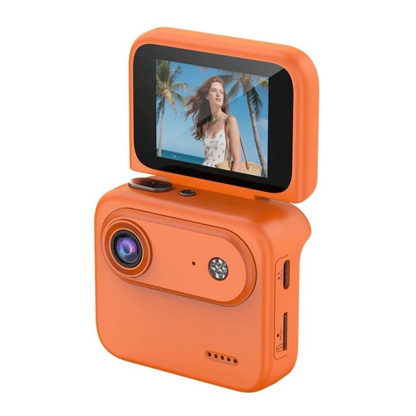 Akční kamera OnePlus Y360 s výklopným displejem rozlišení 1080p snímač SONY 180° objektiv a elektronická stabilizace obrazu oranžová
