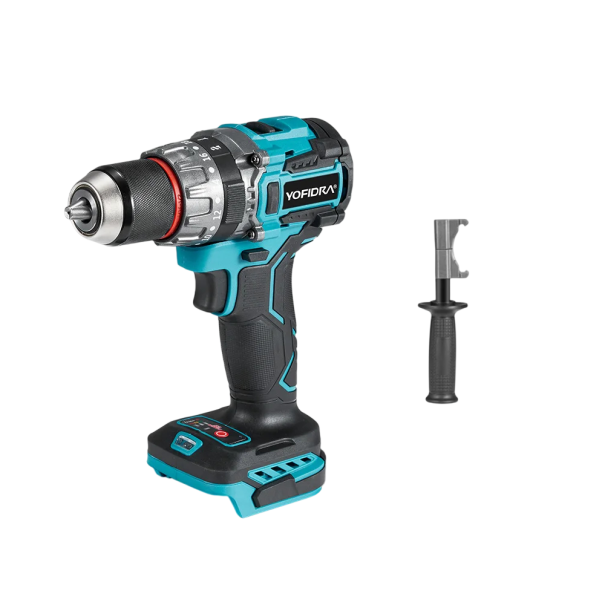 Akku-Schlagbohrmaschine bürstenlos 18V 700Nm mit 20 Drehmomentstufen und 2 Geschwindigkeiten 13mm Bohrfutter blau zum Bohren und Schrauben