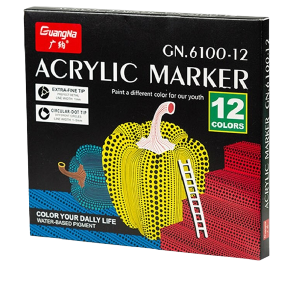 Akryl tuschsæt 12 stk. 1
