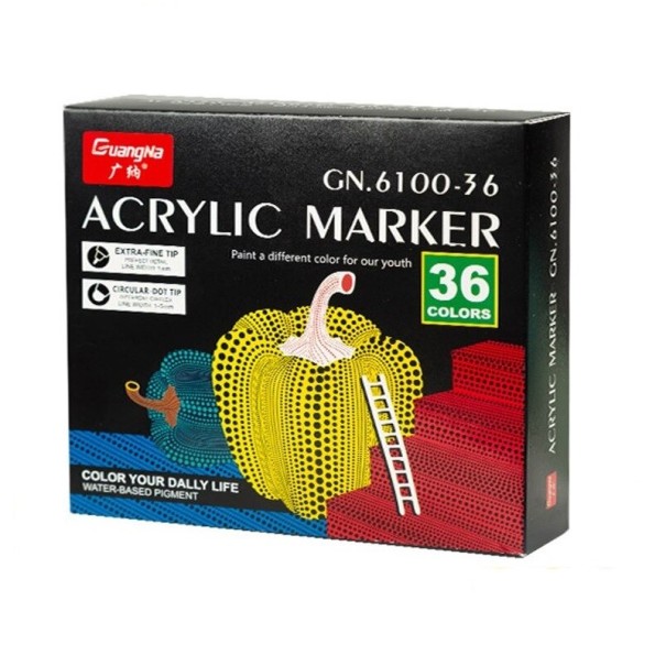 Akryl tuschsæt 36 dele 1