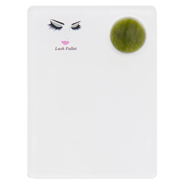 Akrylová nefritová paletová deska na řasy 12 x 9 x 0,6 cm Prodlužovací držák na řasy Kosmetická podložka na lepidlo Make-up nástroj bílá