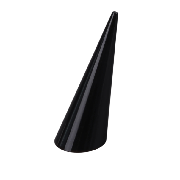 Akrylový stojan na prsteny kuželový 6 x 2,5 x 7 cm plastový organizér na šperky držák prstenů pro vystavení a uložení černá