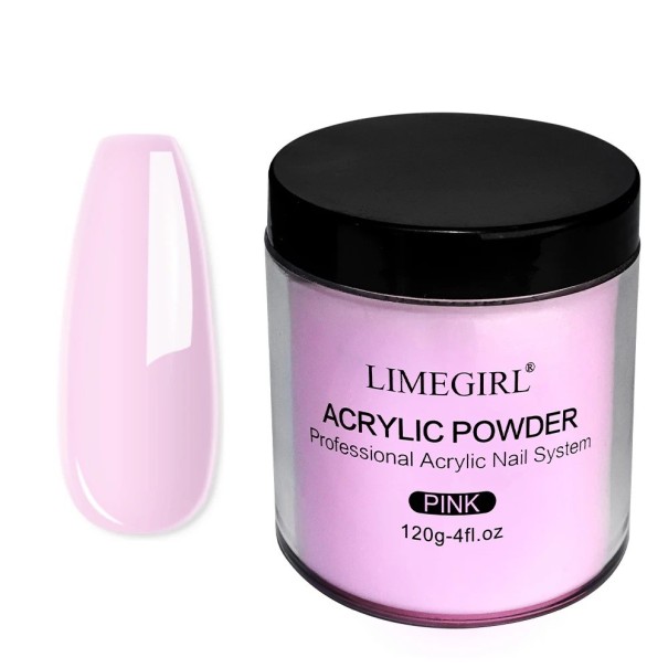 Akrylpulver för naglar 120 g Professionellt akryl Pink White Clear Förlängning och modellering av naglar Salong och hemmabruk rosa