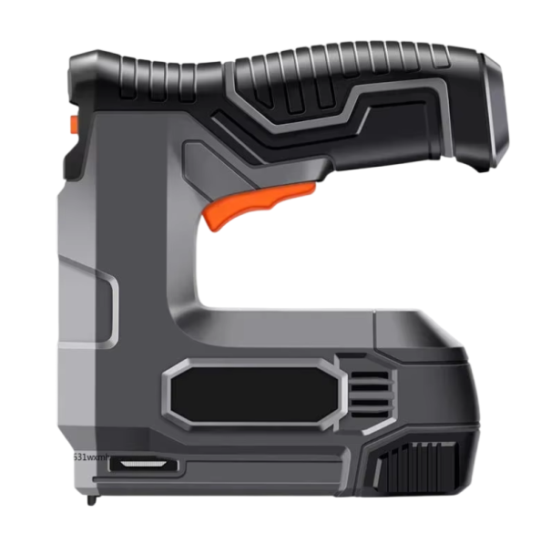 Aku hřebíkovačka a sešívačka s lithiovou baterií 15 × 14,8 cm bezdrátová černá nástroj pro čalounění nábytek a dřevo 1