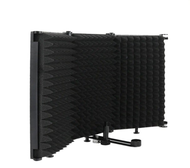 Akustický paravan za mikrofón Skládací štít pre nahrávanie spevu a podcastov Tvarovaná pena a dierovaný plastový kryt 45 x 30 cm 1