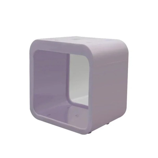 Akvárium s LED osvetlením 13 x 8 x 13 cm Malé akvárium pre rybičky Dekoratívne akvárium s farebným LED osvetlením Mini akvárium do bytu biela