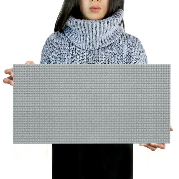 Alaplap építőkészletekhez 51 x 25,5 cm Kompatibilis Lego-val és más építőkészletekkel Nagy talp gyermeképítéshez szürke