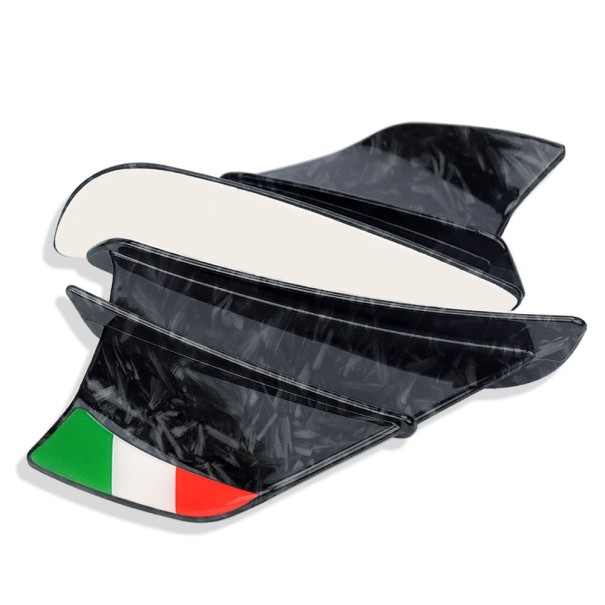 Alas aerodinámicas universales para carenado de motocicleta 17,7 x 9,5 cm spoilers laterales aspecto de carbono forjado montaje autoadhesivo plástico 1
