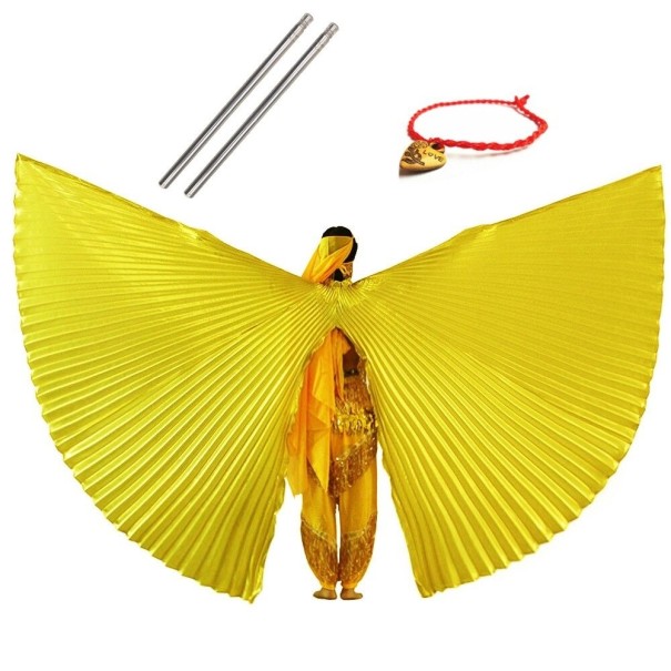 Alas de danza del vientre, cortadas por la mitad amarillo