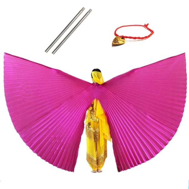 Alas de danza del vientre para niños, cortadas por la mitad rosa oscuro