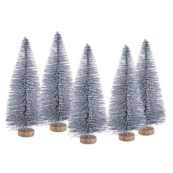 Alberelli decorativi 12,5 cm 5 pz argento