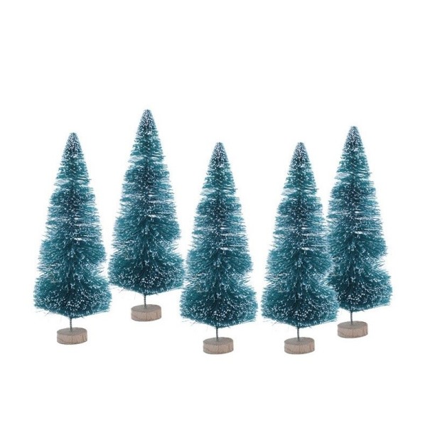 Alberelli decorativi 8,5 cm 5 pz verde scuro