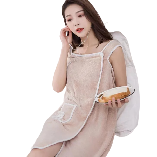 Albornoz de sauna Toalla de baño Vestido de toalla Túnica de toalla de mujer Toalla de baño de mujer Toalla de mujer 80 x 135 cm caqui