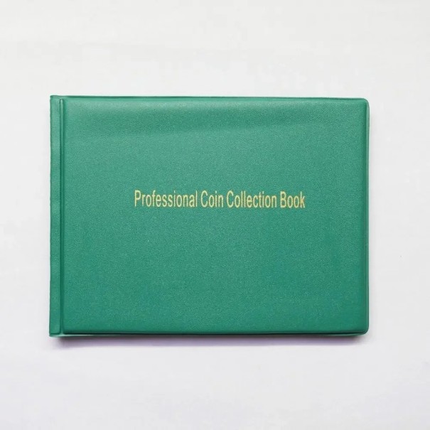 Album à pièces 20,5 x 15,5 cm PVC vert 10 pages 240 pochettes Taille de la grille 3 x 3 cm Livre pour collectionneurs de pièces 1