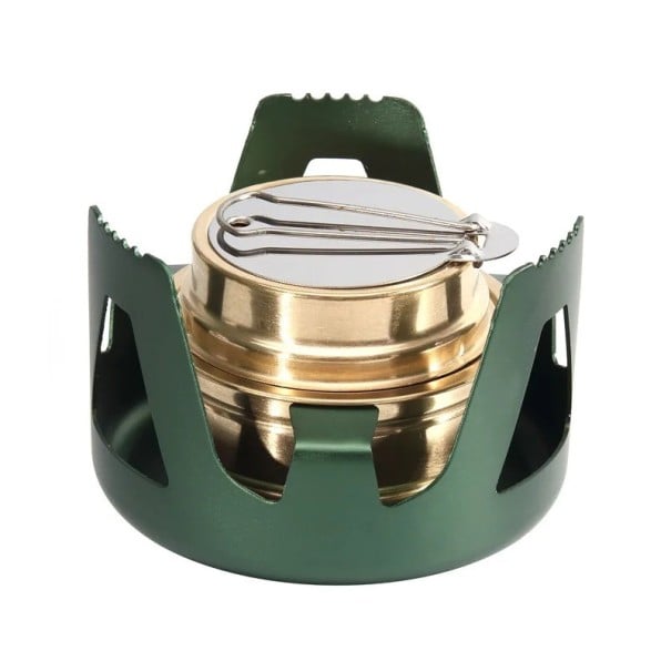 Alcoholbrander met vlamregelaar Metalen brander met opklapbare handgreep Variabele temperatuurregeling Groene alcoholbrander voor laboratorium 1